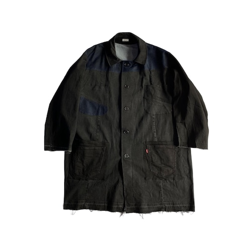 Rebuild denim oversized coat black