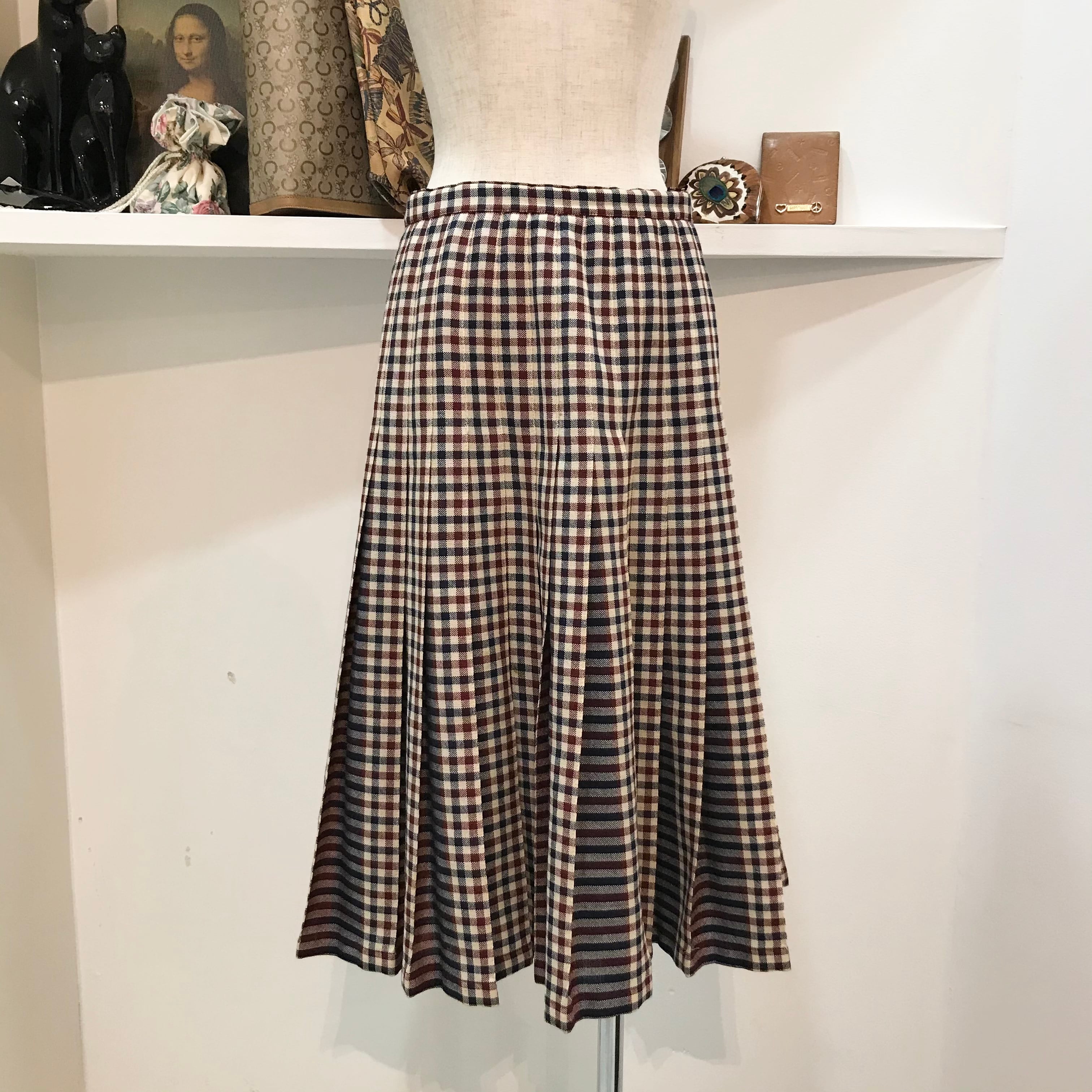 aquascutum/check/skirt/プリーツスカート/アクアスキュータム/チェック柄