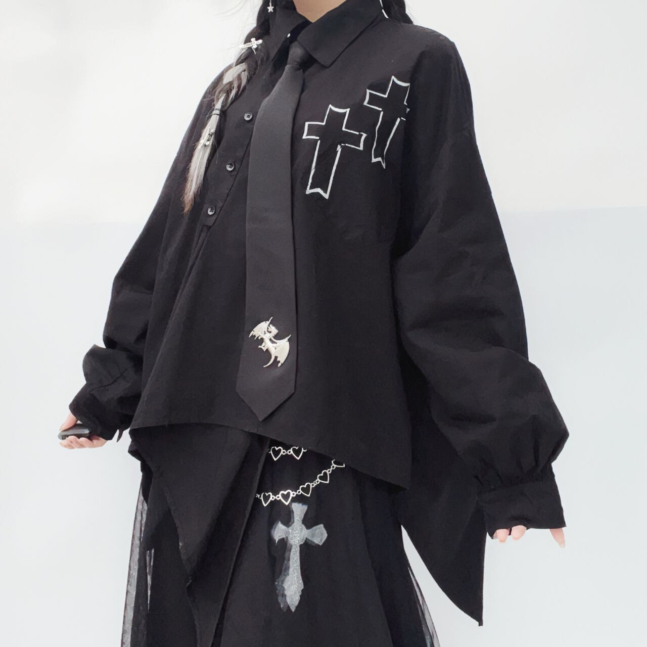 アシンメトリークロスシャツ　1315