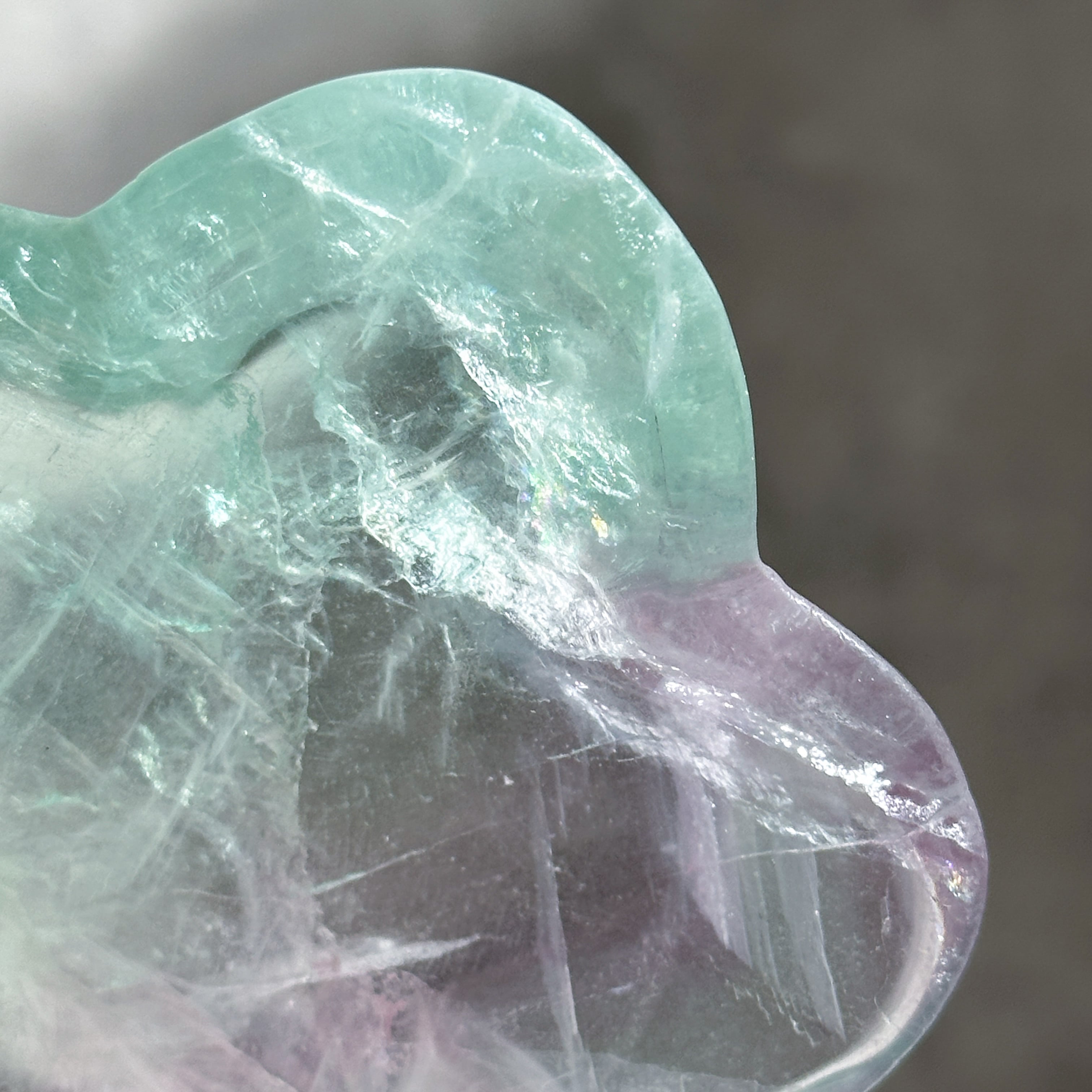 レインボーフローライト花型のうつわ02◇ RainbowFluorite ◇天然石