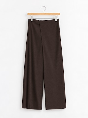 GABRIELA COLL GARMENTS HEAVY WOOL CROSSED TROUSERS BROWN S16-310