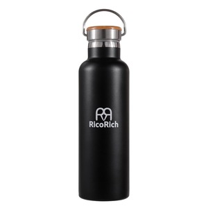 【在庫処分】RicoRich 真空断熱 保温 保冷 ステンレス水筒 スポーツボトル 750ml ブラック(RRWB06-BK)…