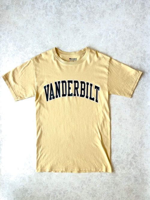 00s Champion VANDERBILT カレッジロゴ イエロー Tシャツ