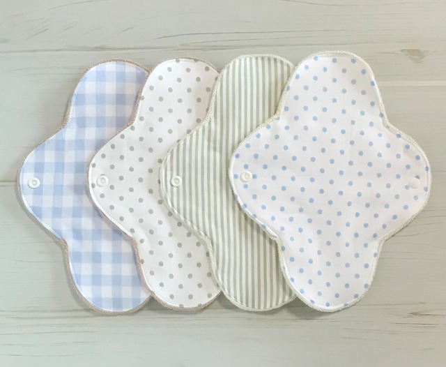 22cm パイル オーガニック 布ナプキン 防水仕様 4枚セット 普通の日用 2