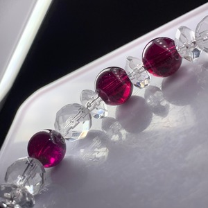 ロードライトガーネット×水晶 デザインブレスレット