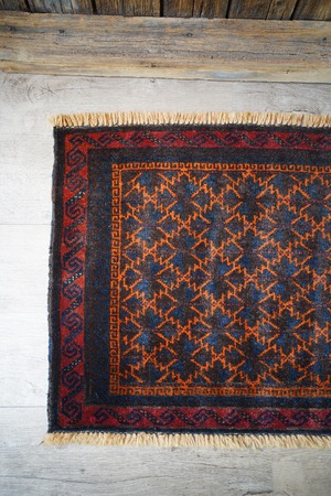【344】Vintage Afghan Baluch rug 1980's