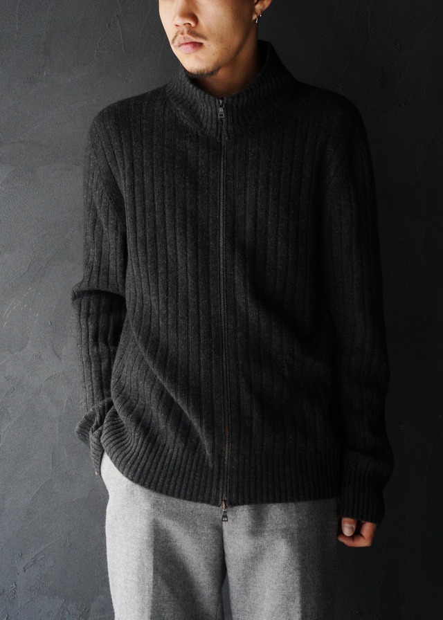 PRADA cashmere blend double zip wool drivers knit