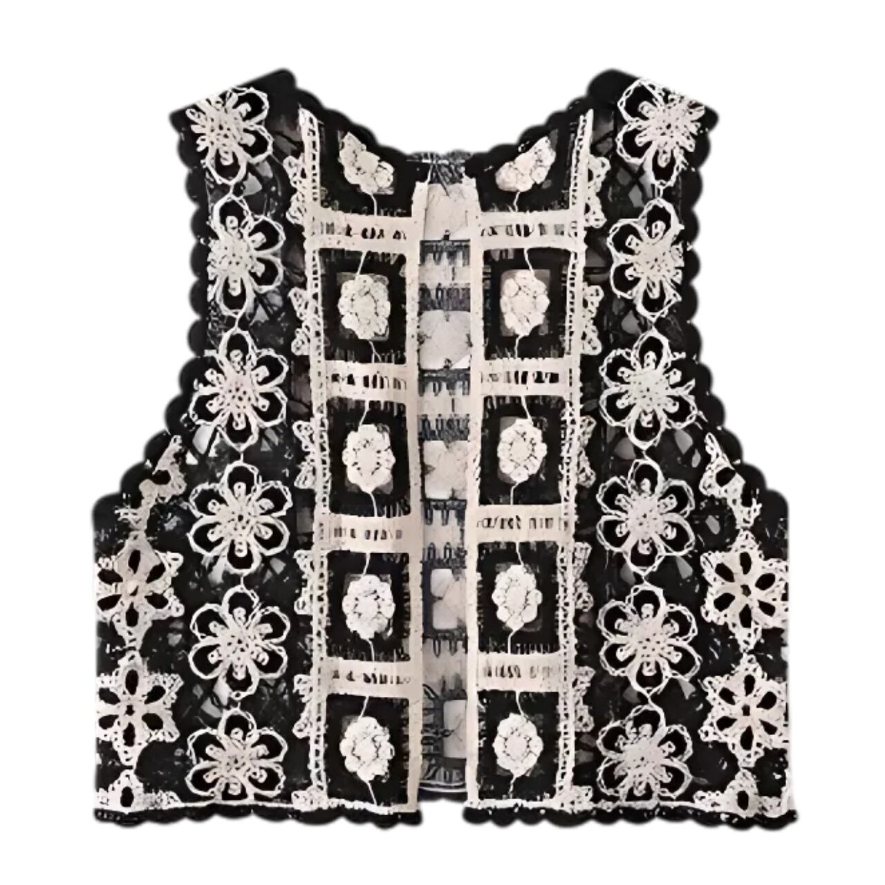 Mono Flower Knit Vest F0179