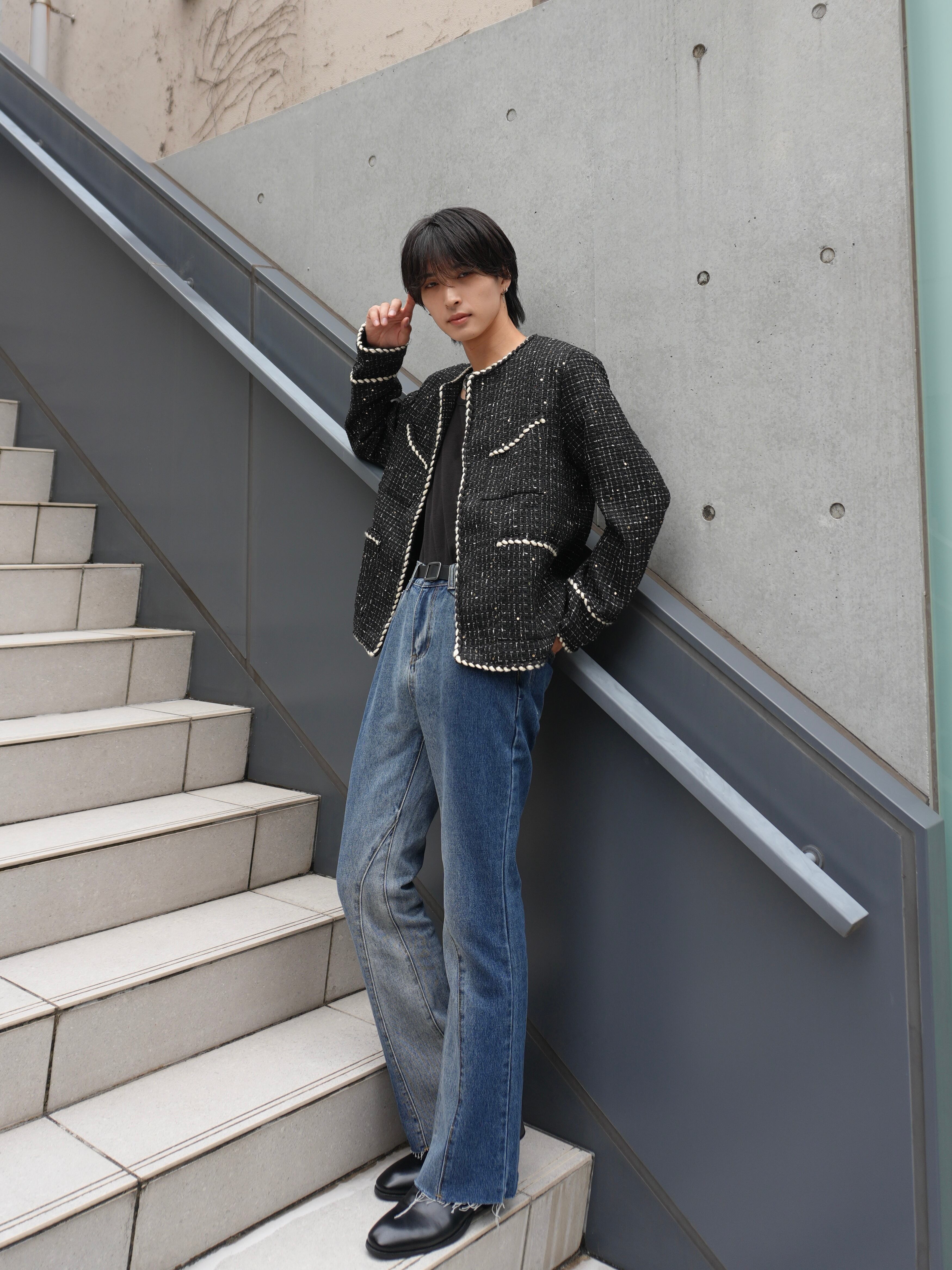 ALUDE SELECT】4pocket lame tweed jacket(2color) | 【ALUDE】韓国