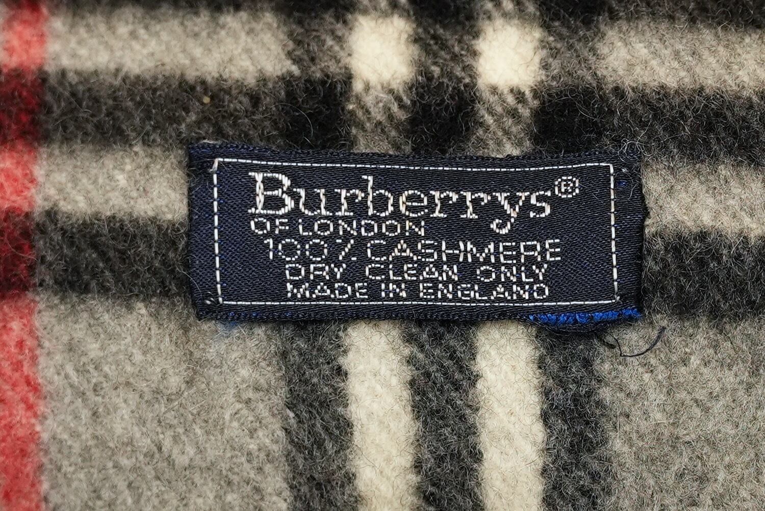 4046B Burberrys バーバリー マフラー ノバチェック グレー カシミヤ