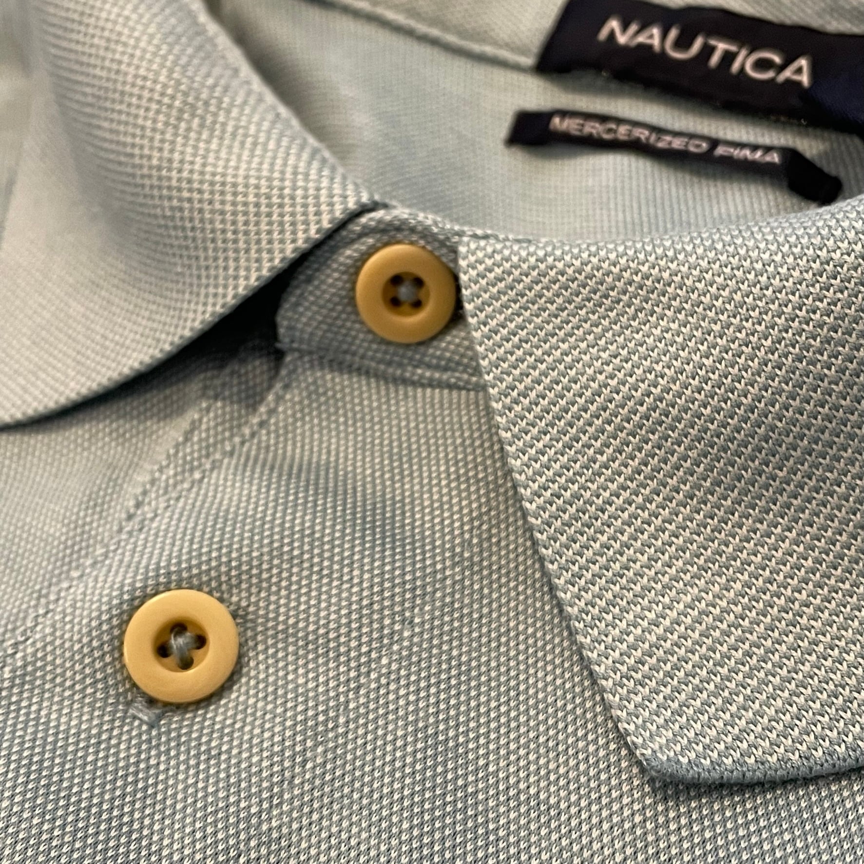 NAUTICA】2XL 超ビッグサイズ ポロシャツ 刺繍ロゴ 爽やかライトブルー