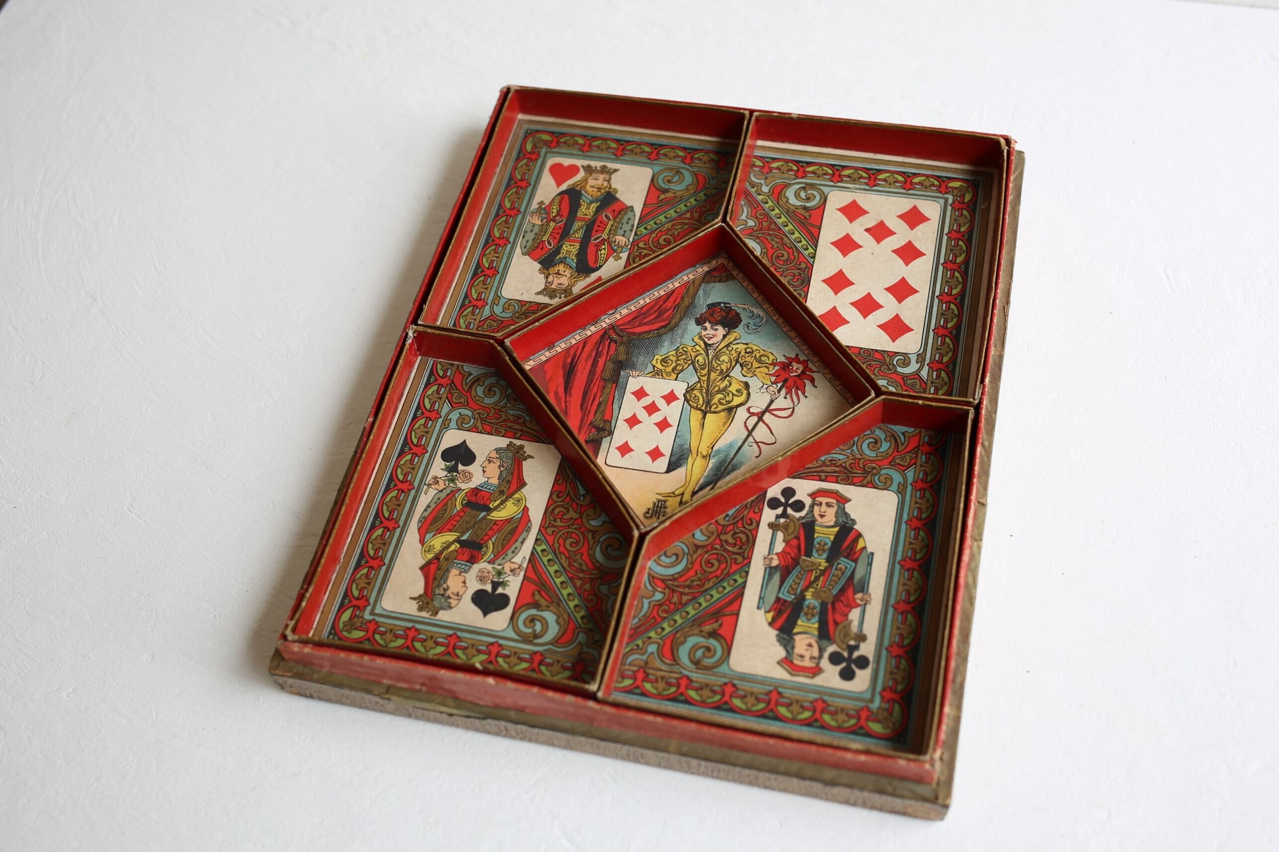 フランス アンティーク ヴィンテージ ゲームボックス 『JEU DU NAIN JAUNE』蓋なし N-04682