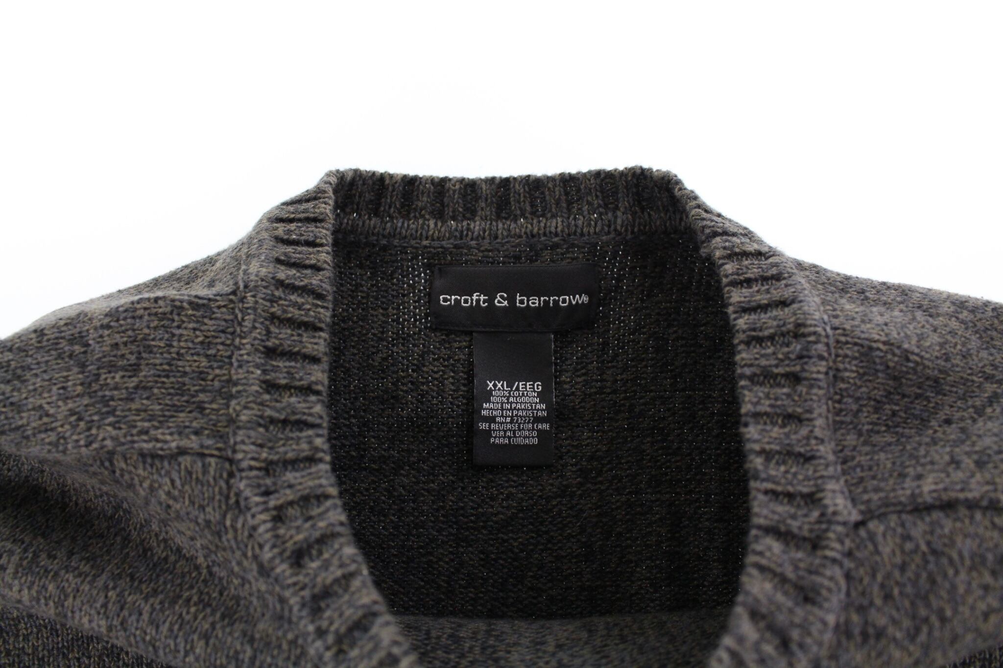 croft&barrow オーバーサイズコットンニットセーター チャコール【CU