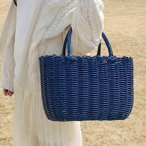 洗える ころんとかわいい かごバッグ L お散歩バッグ プールバッグ スパバッグ 湯かご 推し活バッグ おしゃれ 小さめ かわいい 【ア・ラッテ】