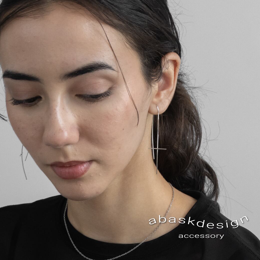 クリックポスト】SILVER925 チェーンピアス 2518 | abaskdesign ア