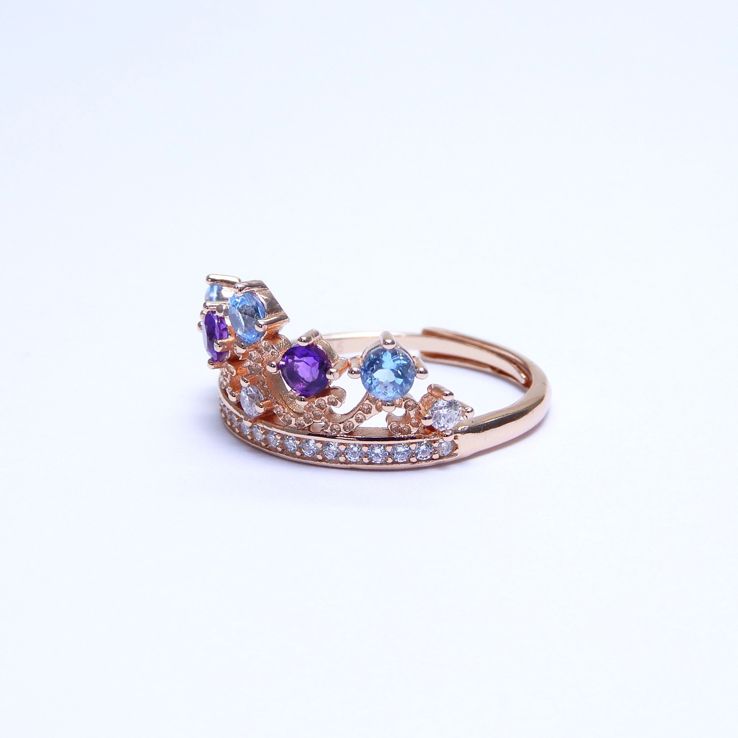 Princess Tiara Ring♦︎アメシスト・ブルートパーズ♦︎PGカラー《0078》