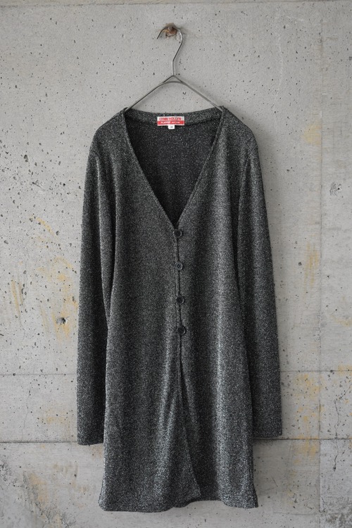 Black silver long cardigan
