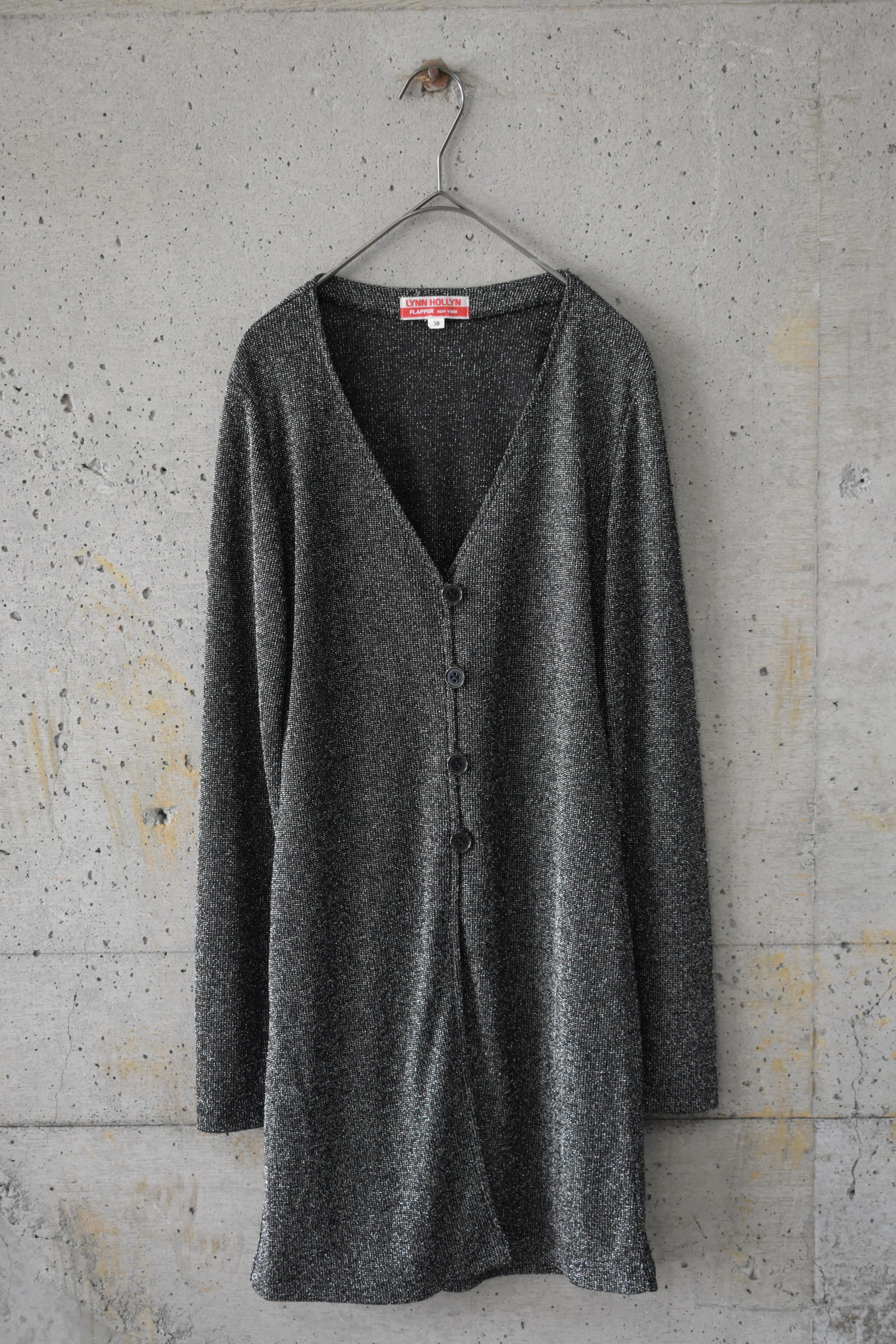 Black silver long cardigan