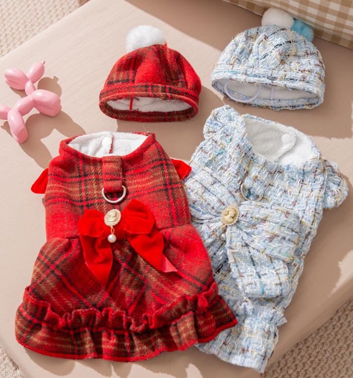 《予約》3102485 チェックとリボンのワンピース