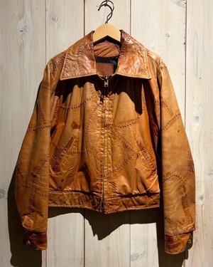 【a.k.a.C.a.k.a vintage】70's Vintage Patchwork Custom Leather Jacket