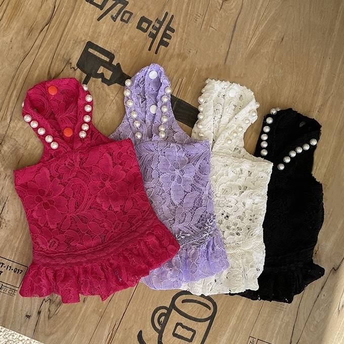 大型犬もOK 4色 レースのキャミソールワンピース