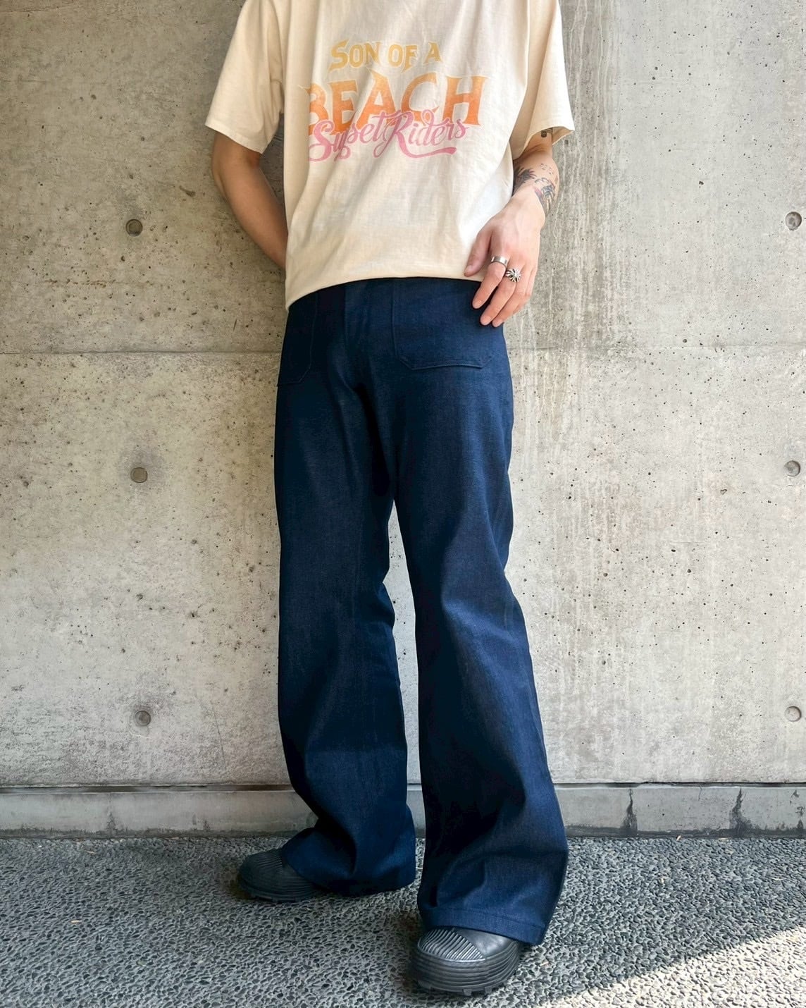 80s US NAVY Denim Sailor Pants | VOLAR