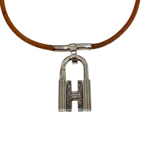 HERMES エルメス チョーカー トゥアレグ Hモチーフ ブラウン シルバー アクセサリー 2161