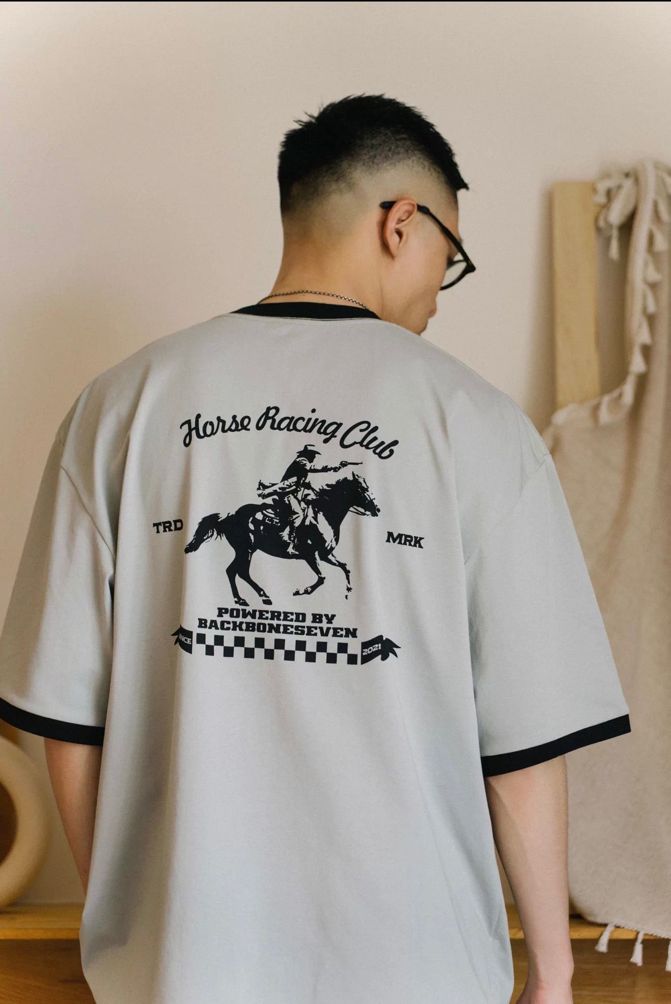 BackBoneSeven Horse Racing Club Ringer Tee （ホースレーシング