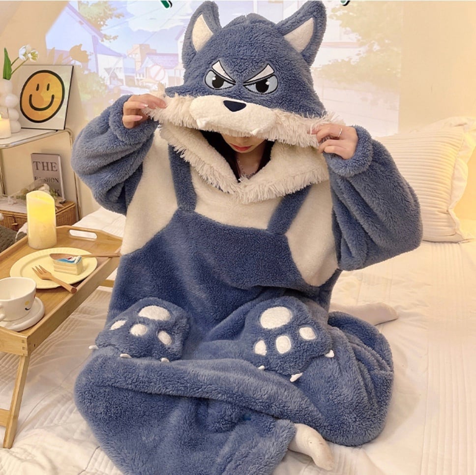 ☆動画あり☆【送料無料】オオカミ着ぐるみパジャマ 着ぐるみパジャマ