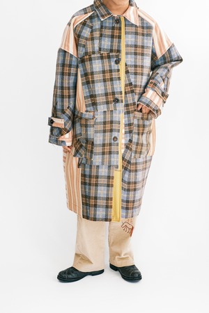 【osakentaro】needle punch patchwork coat