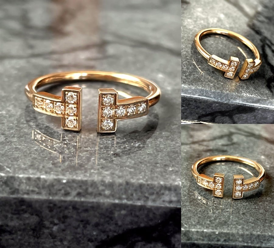 TIFFANY (ティファニー) K18 YG 750 ダイヤモンド ワイヤー リング