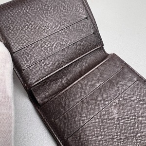 LOUIS VUITTON ヴィトン ポルトモネ ダミエ 三つ折り財布 ブラウン A-12779