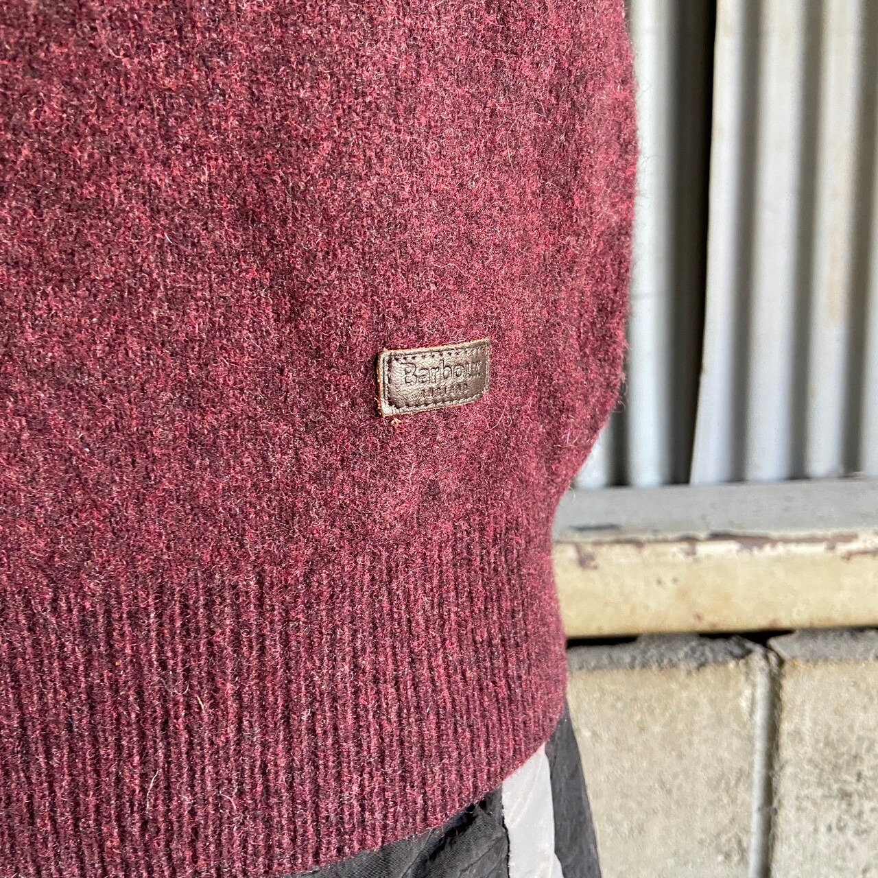 Barbour バブアー ウールニットセーター エルボーパッチ メンズM相当 