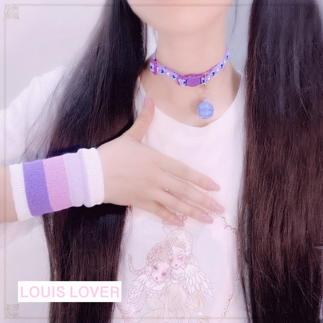 お取り寄せ ねこちゃん ゆめかわチョーカー Newハート リストバンドセット 3色 Louis Lover