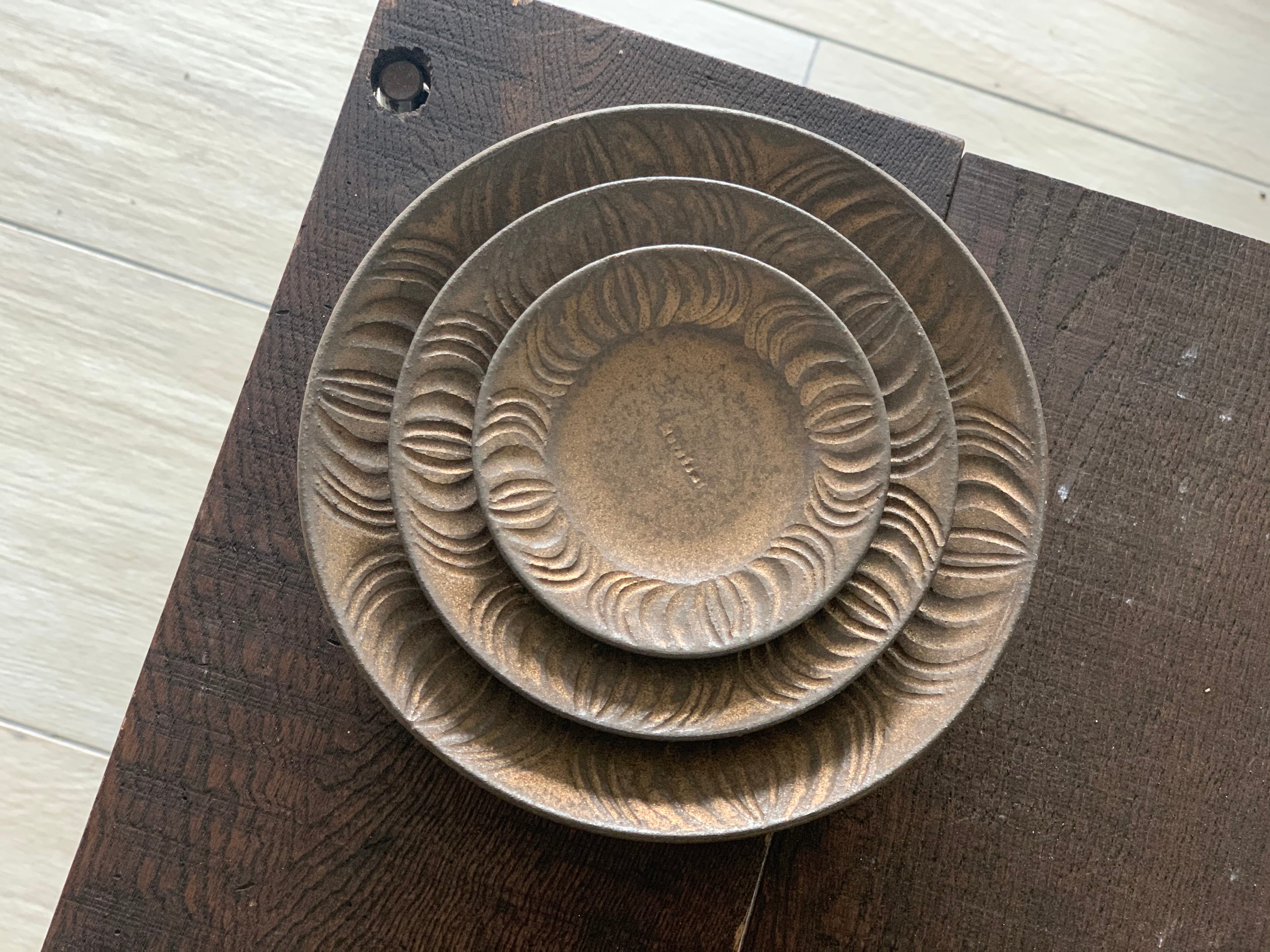 鉄錆アンティークなお皿(直径14.5cm)