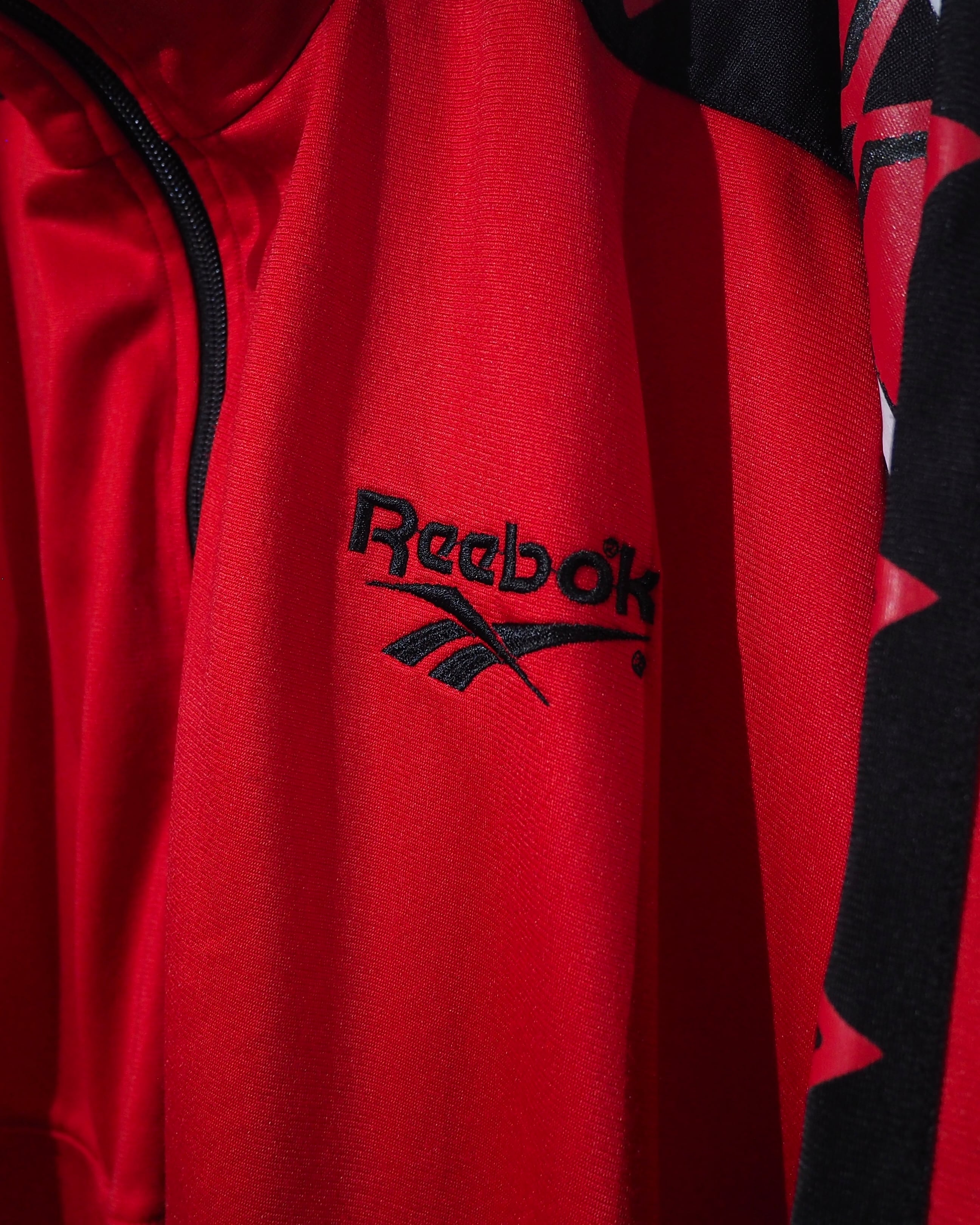 XXL " Old Reebok " Hand painted Custom Over silhouette vintage Track jacket