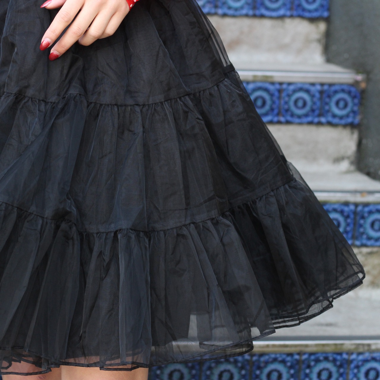 USA VINTAGE TULLE DESIGN PANIE SKIRT/アメリカ古着チュールデザイン 