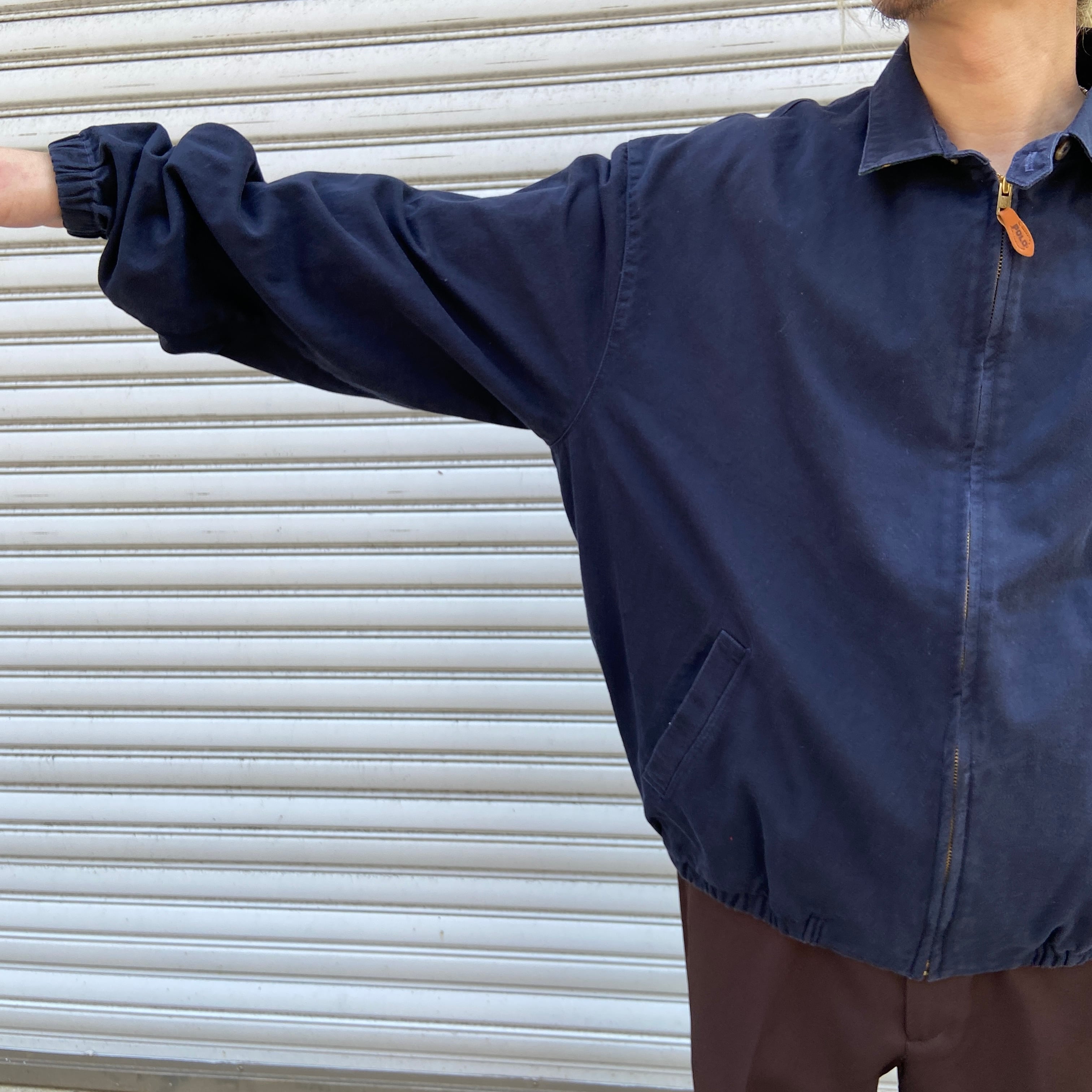 80s USA製 ラルフローレン スウィングトップジャケット ネイビー 80s USA製 ラルフローレン スウィングトップジャケット ネイビー