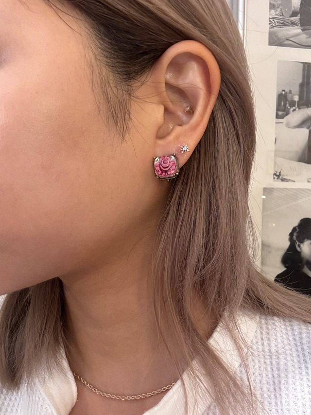 KENZO / vintage rose motif earring.