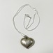 Vintage Thai 925 Silver Carved Heart  Pendant Necklace