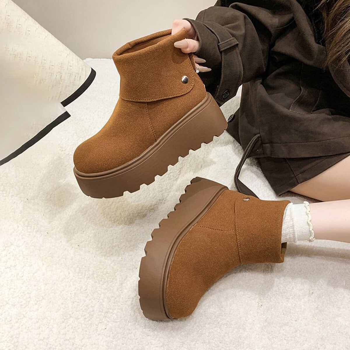 ショートブーツ 厚底 レディース 秋冬 韓国 おしゃれ 大人 かわいい きれいめ シンプル 通勤 通学 歩きやすい 履きやすい 疲れにくい 美脚 脚長 大人可愛い 大人女子