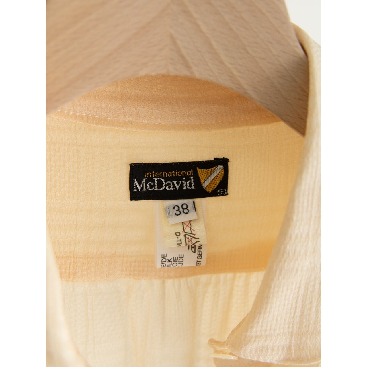 【McDavid】Made in West Germany 100% Silk Tie Collar Blouse（西ドイツ製 タイカラーシルクブラウス）