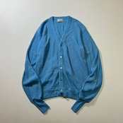 70s THE FOX JCPenney アクリル カーディガン ザフォックス ジェーシーペニー ライトブルー 古着