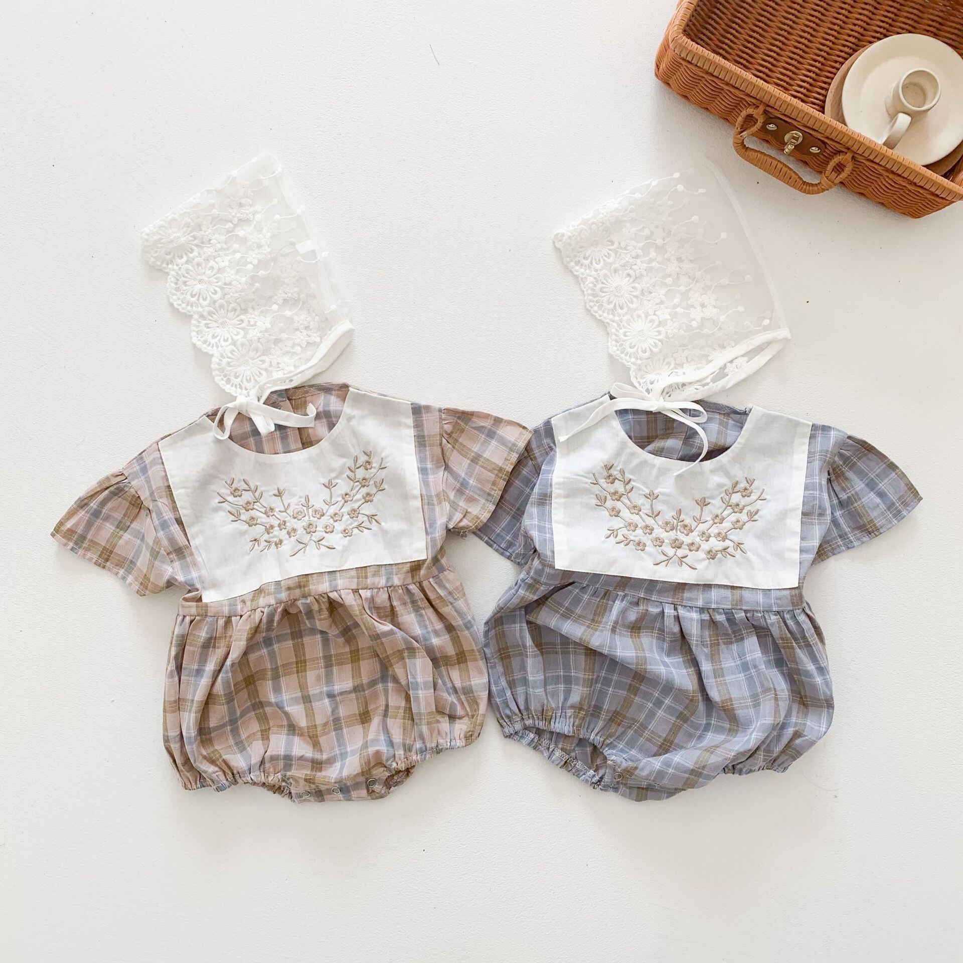 刺繍トライアングルロンパース オールインワン サマー 帽子 夏物 超面白いベビーショップ28247445225