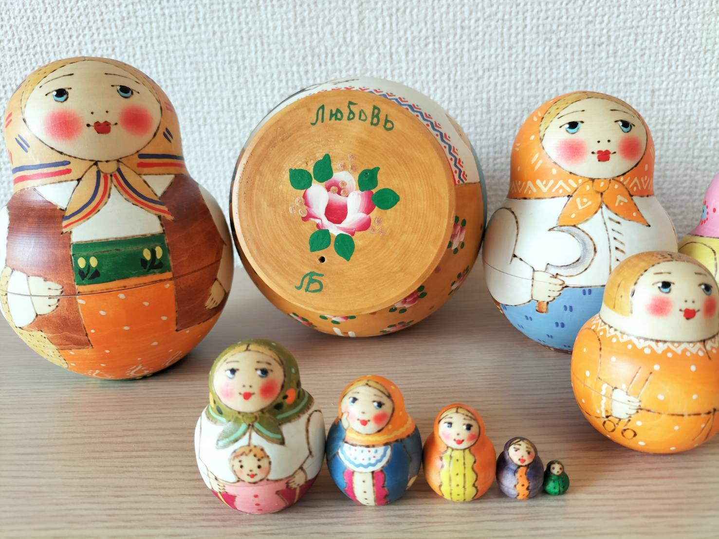 LYH010】 北欧ロシア雑貨、マトリョーシカ【くまのぬいぐるみ】