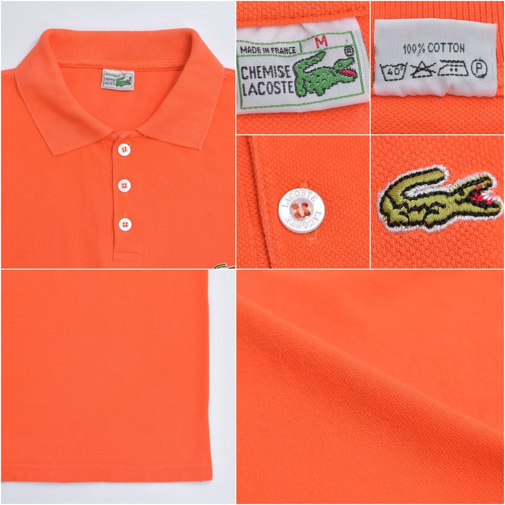 70～80s フランス製 LACOSTE ラコステ Chemise 半袖 ポロシャツ 鹿の子