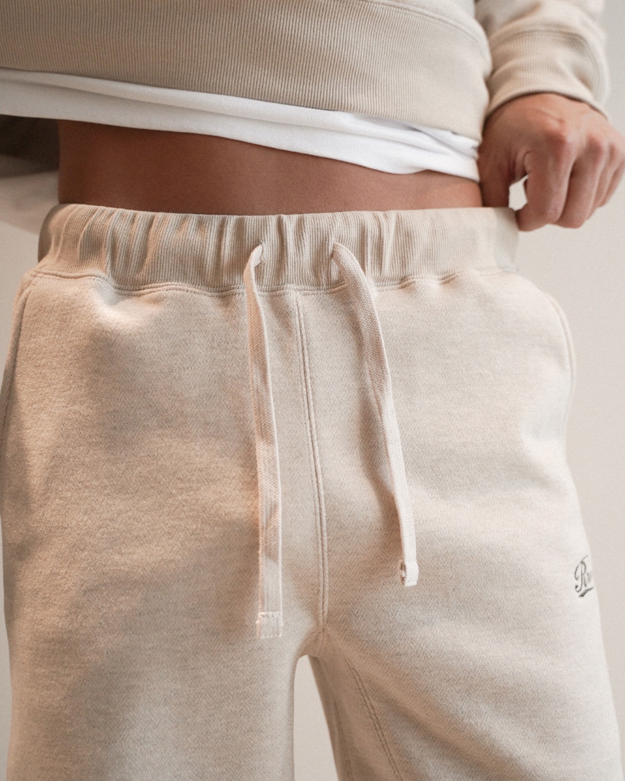 【#Re:room】WOOL BLEND HERRINGBONE SWEAT PANTS［REP311］