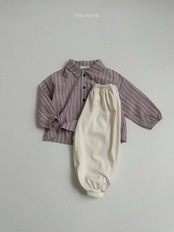 【取寄/韓国直送】minirobe 26/AT ウディストライプシャツ｜秋服｜韓国子供服