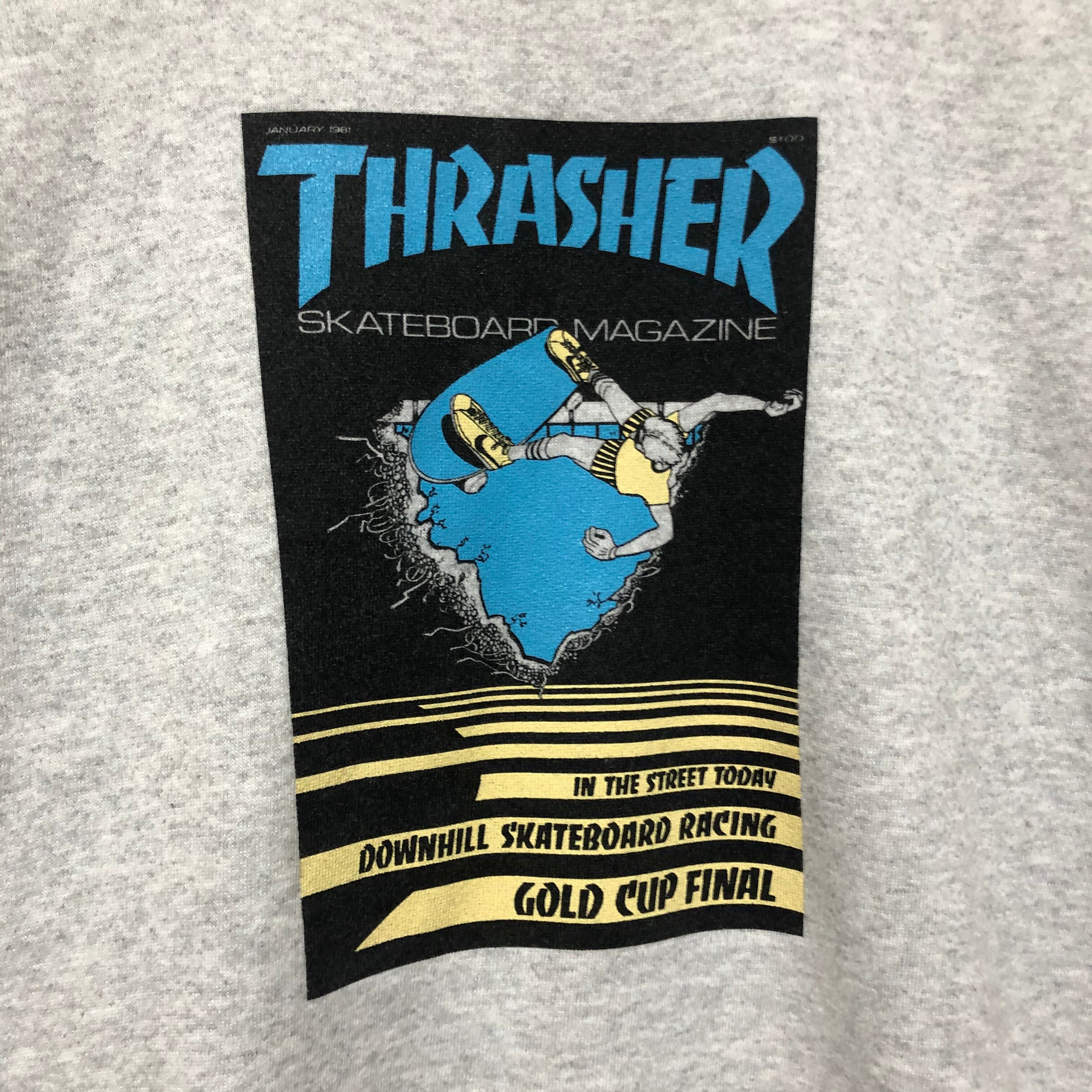 90s THRASHER フレイムロゴ スウェット hanes