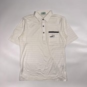 Crocodile クロコダイル シャドーボーダー 半袖 ポロシャツ L /ホワイト系 メンズ